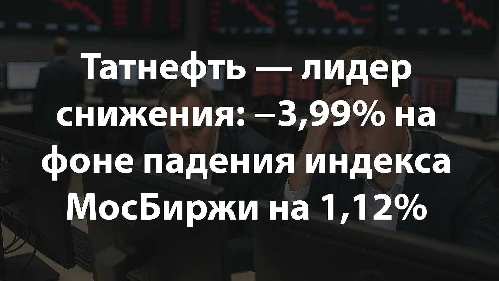 Татнефть — лидер снижения: −3,99% на фоне падения индекса МосБиржи на 1,12%