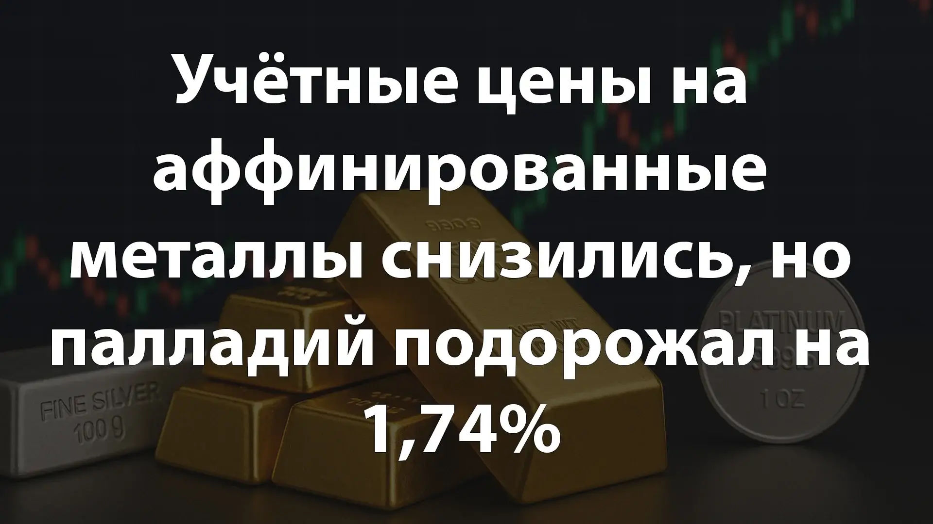 Учётные цены на аффинированные металлы снизились, но палладий подорожал на 1,74%