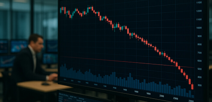 Рынок в минусе: индекс МосБиржи −0,58%, НОВАТЭК — лидер снижения (−2,44%)
