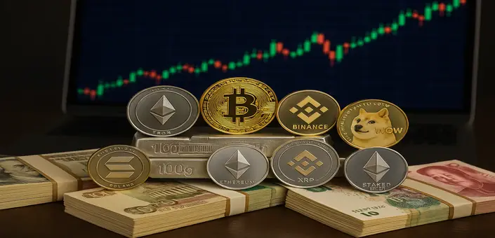 Криптовалюты на 7 июня 2026 года: BTC 62 799,62 $, ETH 1 639,05 $, средняя динамика +4,94%