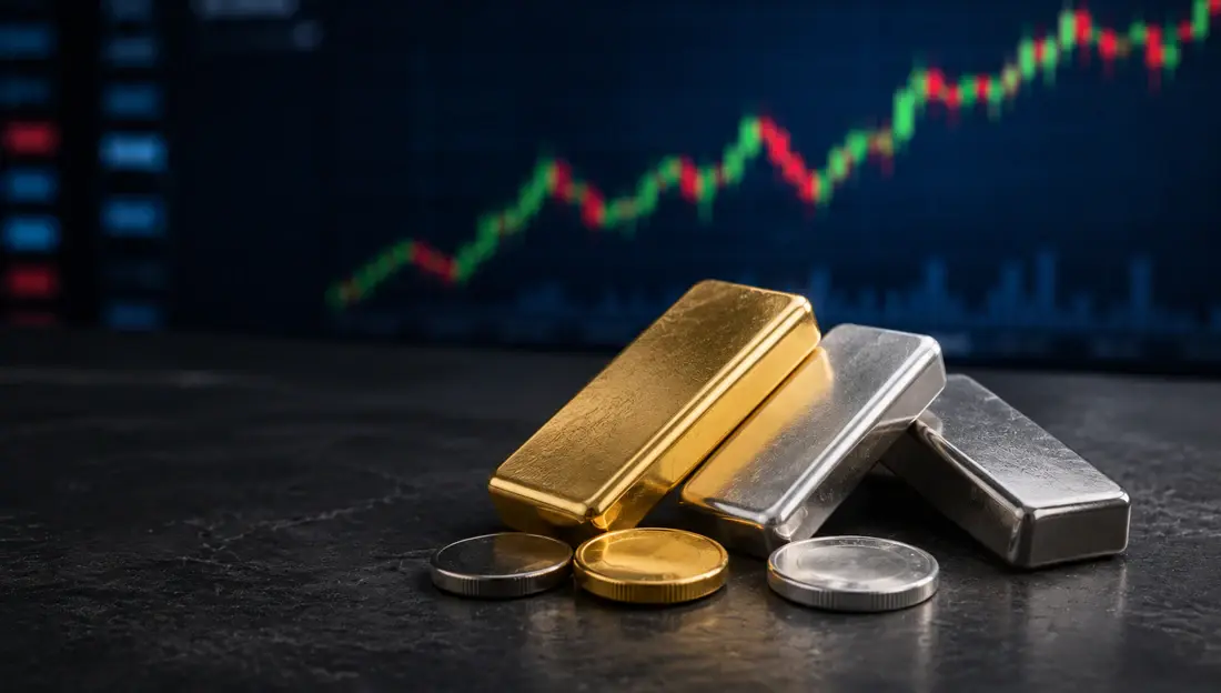 Рынок металлов на 05.06.2026 сместился вниз, серебро подешевело на 1,25%